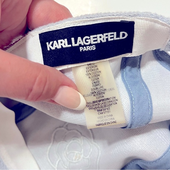 Karl Lagerfeld embroidered terry baseball cap, blue, one size adult - Picture 7 of 14
